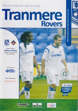 Tranmere Rovers v Oldham Athletic Match Programme 2010-08-07